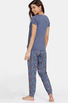 Zivame Looney Tunes Knit Cotton Pyjama Set - Medieval Blue — thumbnail 3